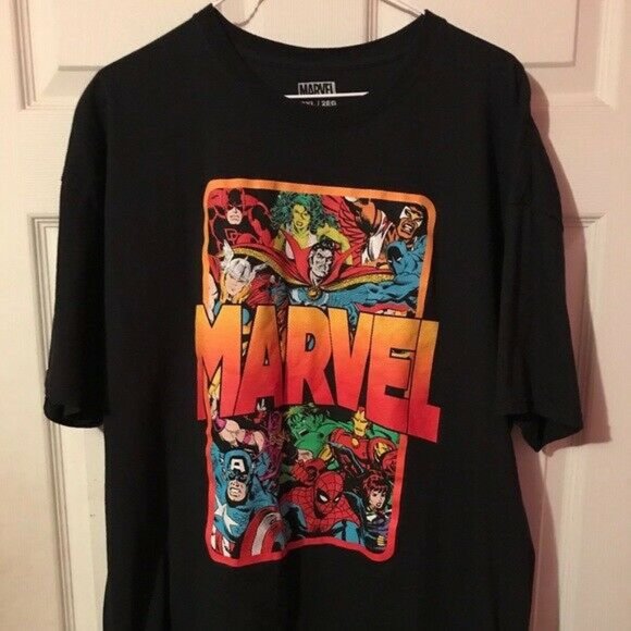 Marvel Other - Marvel Black Graphic Superheroes T-Shirt Mens XXL